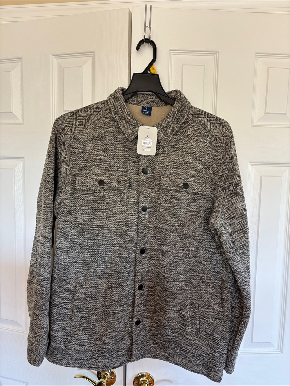 NWT George Fleece Shirt Jacket Men size L Heather Gray